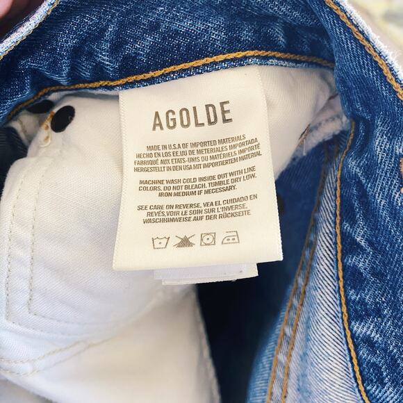 AGOLDE 90's High Rise Loose Fit Straight Leg Ripped Jeans Size 26 - Picture 9 of 9